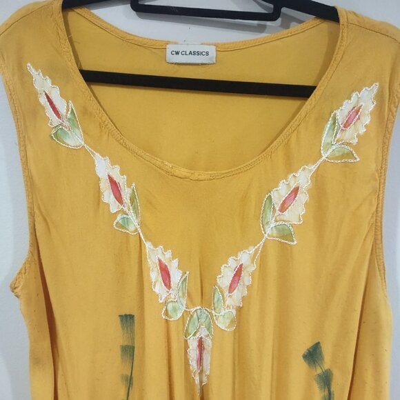 Women's Yellow Swim Coverup Hand painted One Size - Picture 4 of 7